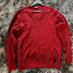 Burgundy See Through Pullover Fendi Sweater
